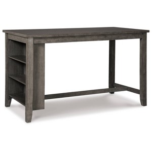 Caitbrook Rectangular Dining Room Counter Table Dark Gray - Signature Design by Ashley: 4-Seater, Wood Veneer, Storage Shelves - 1 of 3
