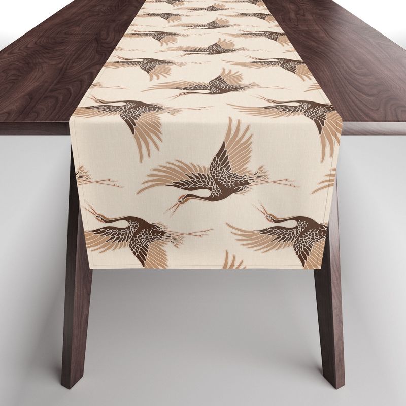 Iveta Abolina Terracotta Cranes Cream Table Runner - Deny Designs, 1 of 4