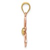 Black Bow Jewelry 14k Two Tone Gold 18mm Pink Daisy Pendant - 2 of 4