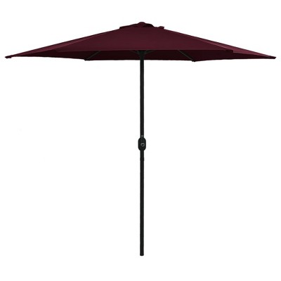 vidaXL Outdoor Parasol with Aluminum Pole 106.3 in.x96.9 in. Bordeaux Red