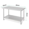 Stainless Steel Kitchen Cart, 48 x 30 x 35 inches Prep Table with Table Foot and Adjustable Shelf - 2 of 4