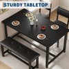 Dining Table Set for 4, Kitchen Table with 2 Upholstered Chairs and Bench, Wood Kitchen Dining Room Set, for Small Space, Apartment - 3 of 4
