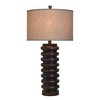 Table Lamp Polyresin - StyleCraft: Rustic Dark Teak Finish, Cream Linen Shade, No Assembly Required - 2 of 4