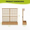2-Tier Wood Planter Box w/Trellis & Roof - 1.4ft Deep Raised Garden Bed for Climbing Plants, Veggies & Flowers - Outdoor Use w/8 Drainage Holes - 2 of 4