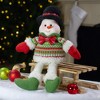 Northlight 18" Red and Green Sitting Smiling Snowman Christmas Figure - 2 of 4