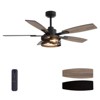 Siljoy 52-in Rustic Cage Ceiling Fan with Walnut or Black Color Blades Ceiling Fan With Light - Remote Included ( 5-Blade ) - 2 of 4