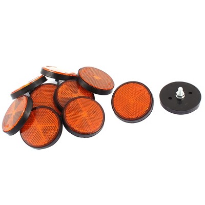 Unique Bargains Motorcycle Round Circular Trailer Reflectors 2.2" Yellow 10 Pcs