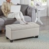 GustoWave 35.5'' W Contemporary Rectangle Storage Ottoman Bench in Beige Linen Look Fabric for Living Room, Entryway and Family Room - 3 of 4