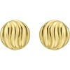 14k Yellow Gold 12mm Swirl Button Earrings - 3 of 4