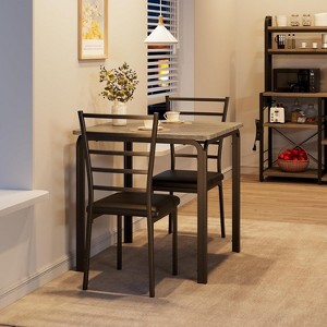5-Piece Kitchen Table Chairs Set for Small Space Dining, Space Saving Square Table & 4 Chairs Compact Dinette Set for Kitchen & Dining Room - 1 of 4