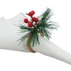 Saro Lifestyle Festive Flair Red Berry Napkin Ring (Set of 4), Multicolored - 3 of 4