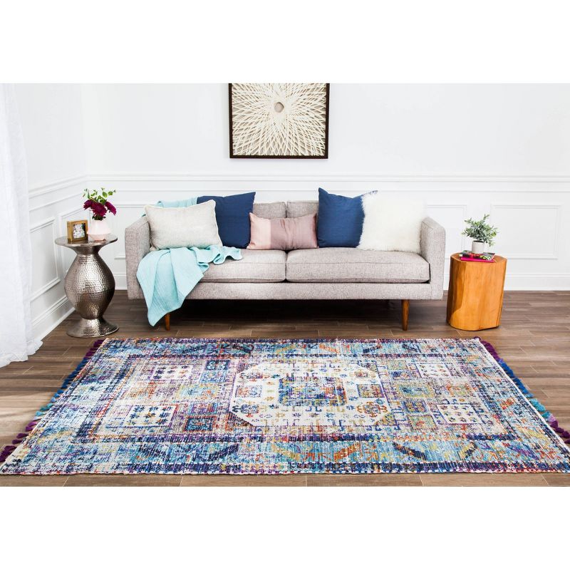 Tarom Distressed Area Rug with Multiple Fringe - Anji Mountain, 2 of 9