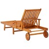 vidaXL Patio Sun Lounger with Table and Cushion Solid Wood Acacia - 4 of 4