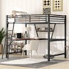 Streamdale Full Size Loft Metal&MDF Bed with Desk and Shelf, Black - 3 of 4