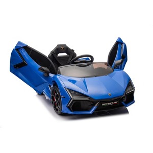Jojoka 12V Ride On Car for Kids, Licensed Lamborghini Electric Vehicle, Remote Control, Bluetooth, USB, Music, Headlights, Sports Toy - 1 of 4