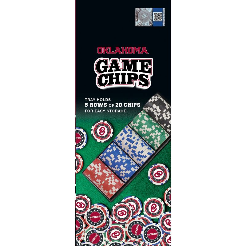 MasterPieces Casino Style 100 Piece Poker Chip Set - NCAA Oklahoma Sooners, 5 of 8