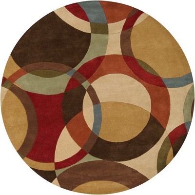Mark & Day Besancon 8' Round Tufted Indoor Area Rugs Tan: Stain-Resistant Wool, Geometric Pattern, Modern Decor