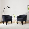 WestinTrends Alexandria 29" Wide Mid Century Modern Faux Shearling Barrel Accent Arm Chair (Set of 2) - 2 of 4