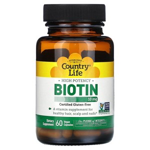 Country Life High Potency Biotin, 10 mg, 60 Vegan Capsules - 1 of 2