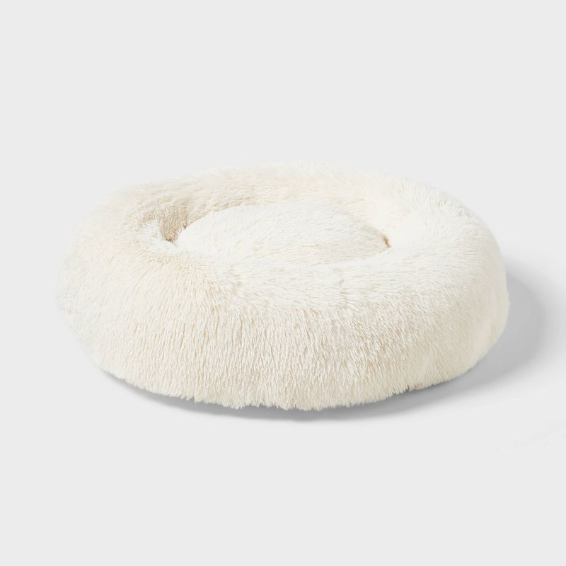 Donut Bolster Dog Bed - Boots &#38; Barkley&#8482; - Cream - M, 1 of 5