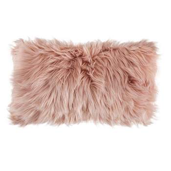 12"x20" Oversize Faux Fur Lumbar Throw Pillow - Hastings Home