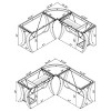 Vynxaria Henley Cappuccino Glass Top L-Shape Computer Desk - 2 of 4