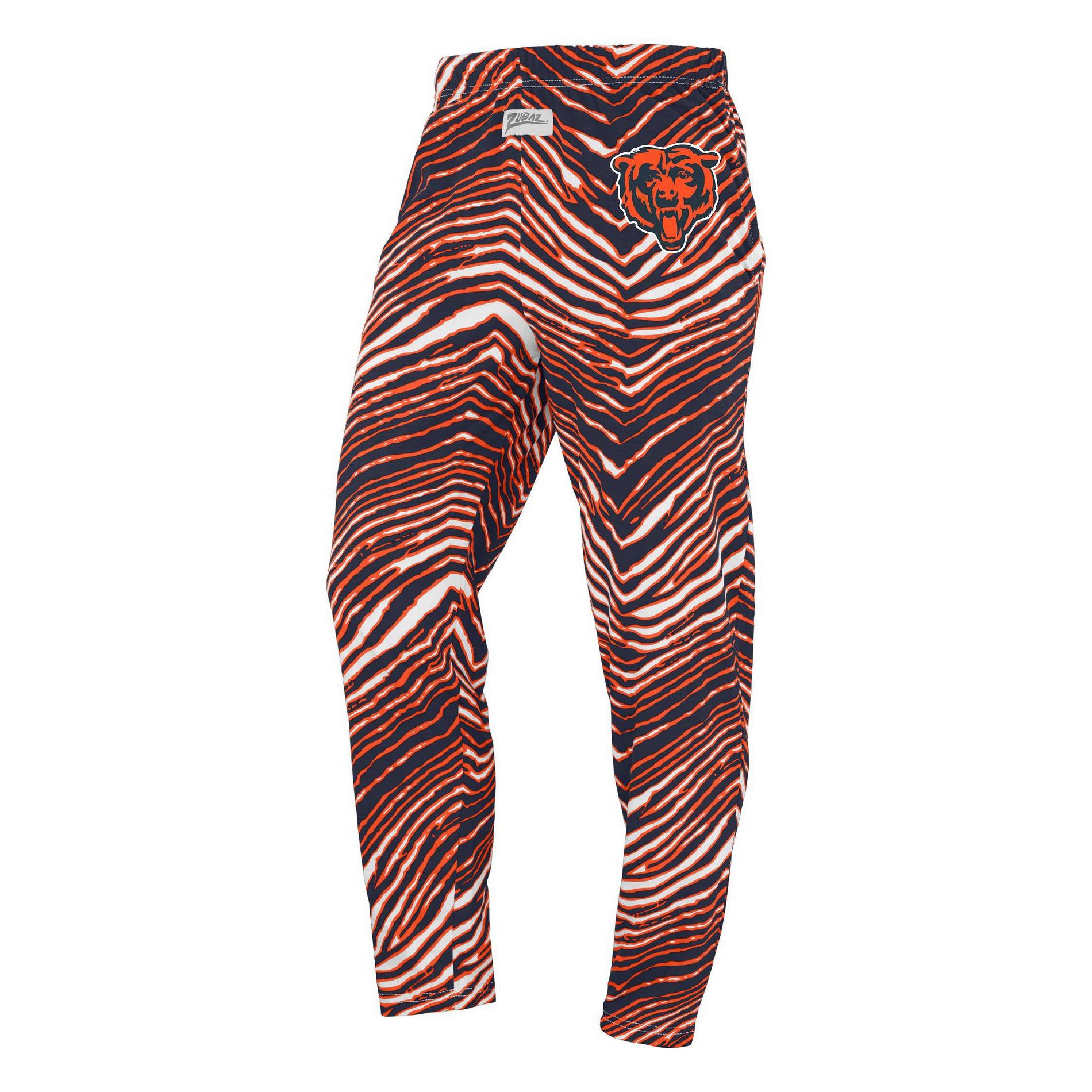 NFL Chicago Bears Zubaz Men's Zebra Screen Print Pants