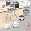 Kinder King 8 in 1 Baby High Chair, Coverts to Dining Booster Seat, Removable Tray & Double Seat Cover, Easy to Wipe - 4 of 4