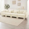 Modern Boucle 4-Seater Sectional Sofa, Sculptural Style Couch with Armrests and Cylindrical Legs, Fabric Couch with Plush Cushion-Coolbibila - 2 of 4