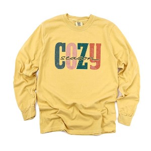 Simply Sage Market Women's Retro Cozy Season Colorful Long Sleeve Garment Dyed Tee - 1 of 4