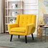 RISOKEYS Midcentury Modern Accent Chair - Comfortable Tufted Fabric Armchair with Sturdy Wood Legs,Adjustable Feet for Living Room,Office - 2 of 4