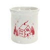 Ceramic Crock with Snowy House Scene Set of 4 – 4"D & 5.25"D Christmas Decor by Melrose - 3 of 4