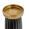 HomeRoots 10" Black And Gold Striped Aluminum Tabletop Pillar Candle Holder - 4 of 4