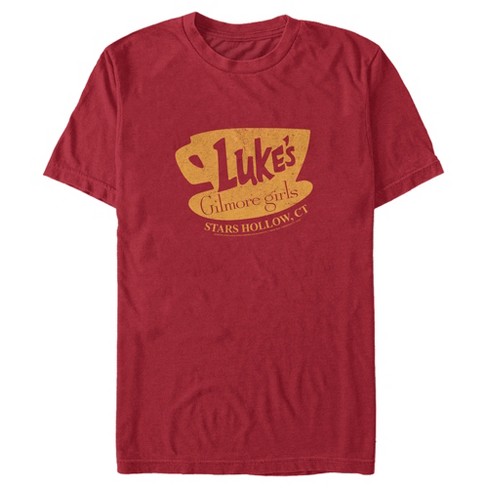 Men's Gilmore Girls Distressed Luke's Diner Logo T-Shirt - Cardinal - Medium