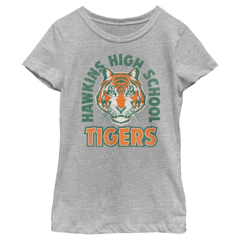 Girl's Stranger Things Retro Hawkins High School Tigers T-Shirt, 1 of 6