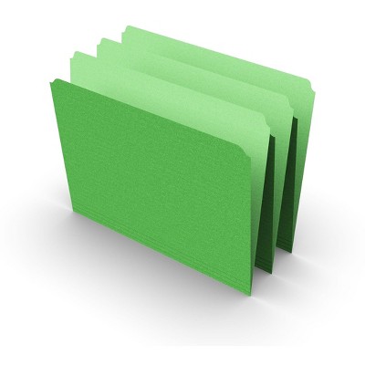 HITOUCH BUSINESS SERVICES File Folder Straight Cut Letter Size Green 100/Box TR509653