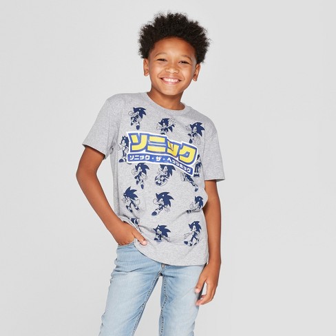 Boys Sega Sonic The Hedgehog Short Sleeve Graphic T Shirt Gray - boys sega sonic the hedgehog short sleeve graphic t shirt gray target