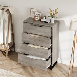 4-Drawer Dresser for Bedroom, Slim Vertical Chest of Drawers with Metal Legs, Space-Saving Cabinet for Small Apartments, Nursery, Closet - 1 of 4