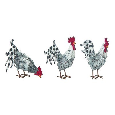 Transpac Metal 8.75 in. Spring Multicolor Spring Rooster Decor