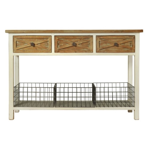 Quail Farm 3 Drawer Console Table White Stylecraft Target