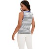 ATHLECHIC Women's Striped Color Block Side Slits Crew Neck Casual Sleeveless Shirts - 4 of 4