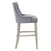 WestinTrends 24" Linen Fabric Tufted Buttons Upholstered Wingback Counter Stool - 3 of 4