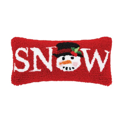 C&F Home 6" x 12" Snow Snowman Hooked Christmas Throw Pillow