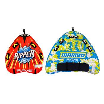 RAVE Sports Ripper 2 Rider Towable Inflatable Water Innertube Float + RAVE Sports Mambo 3 Rider Towable Inflatable Water Innertube Float