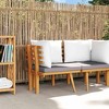 vidaXL Patio Corner Sofa with Cushions Solid Acacia Wood - 2 of 4