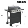 SEVOBAL Outdoor Grills, Griddles and Smokers 4 Burner Propane Gas Grill, BTU Outdoor BBQ with Foldable Side Tables, Black, 27.2"*18.1"*15" - 3 of 4