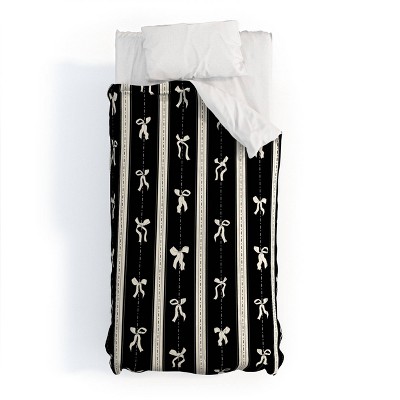 Deny Designs paroemia Coquette Bows Black and White Comforter and Sham Set