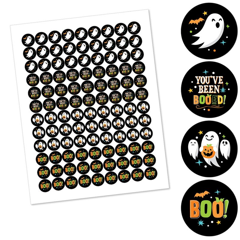 Big Dot of Happiness You've Been Booed - Ghost Halloween Party Round Candy Sticker Favors - Labels Fits Chocolate Candy (1 sheet of 108), 2 of 6