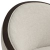 55 Downing Street Jasper Truffle Wood Bar Stool Brown 25" High Modern Oatmeal Fabric Cushion with Backrest Footrest for Kitchen Counter Height Island - 3 of 4