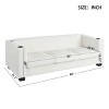 3 Seater Sofa with Cup Holders, Corduroy Upholstered Modern Sofas for Living Room, Lounge or Office Seating, Wide Armrest Couch-Maison Boucle - 4 of 4